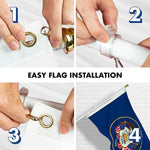 Load image into Gallery viewer, G128 Combo Pack: 6 Feet Tangle Free Spinning Flagpole (White) Utah UT State Flag 3x5 ft Printed 150D Brass Grommets (Flag Included) Aluminum Flag Pole