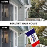 Load image into Gallery viewer, G128 Combo Pack: 6 Ft Tangle Free Aluminum Spinning Flagpole (White) &amp; Iowa IA Deluxe State Flag 3x5 Ft, ToughWeave Series Embroidered 300D Polyester  Pole with Flag Included