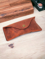Load image into Gallery viewer, Leather Eyeglass Case Glasses Case Sunglass Case Genuine Leather Eyeglasses Case with Snap Closure