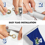 Load image into Gallery viewer, G128 Combo Pack: 6 Ft Tangle Free Aluminum Spinning Flagpole (Silver) &amp; Maine ME State Flag 3x5 Ft, LiteWeave Pro Series Printed 300D Polyester  Pole with Flag Included