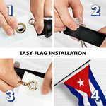 Load image into Gallery viewer, G128 Combo Pack: 6 Ft Tangle Free Aluminum Spinning Flagpole (Black) &amp; Cuba Cuban Flag 3x5 Ft, ToughWeave Series Embroidered 300D Polyester  Pole with Flag Included