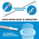Load image into Gallery viewer, G128 Combo Pack: 6 Feet Tangle Free Spinning Flagpole (Silver) Solid Burgundy Flag 3x5 ft Printed 150D Brass Grommets (Flag Included) Aluminum Flag Pole