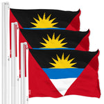 Load image into Gallery viewer, G128 3 Pack: Antigua and Barbuda Antiguan and Barbudan Flag  3x5 Ft  LiteWeave Pro Printed 150D Poly  Country Flag, Vibrant Colors, Brass Grommets, Thicker and More Durable Than 100D 75D Poly