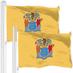 Load image into Gallery viewer, G128 2 Pack: New Jersey NJ State Flag  3x5 Ft  LiteWeave Pro Series Printed 300D Polyester  Indoor/Outdoor, Vibrant Colors, Brass Grommets, Thicker and More Durable Than 100D 75D Polyester