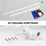Load image into Gallery viewer, G128  6 Feet Tangle Free Spinning Flagpole (White) Blue Lives Matter Flag Brass Grommets Embroidered 3x5 ft (Flag Included) Aluminum Flag Pole