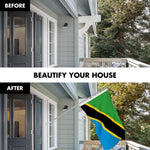 Load image into Gallery viewer, G128 Combo Pack: 6 Ft Tangle Free Aluminum Spinning Flagpole (Silver) &amp; Tanzania Tanzanian Flag  3x5 Ft, LiteWeave Pro Series Printed 150D Polyester  Pole with Flag Included