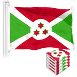 Load image into Gallery viewer, G128 5 Pack: Burundi Umurundi Flag  3x5 Ft  LiteWeave Pro Series Printed 150D Polyester  Country Flag, Indoor/Outdoor, Vibrant Colors, Brass Grommets, Thicker and More Durable Than 100D 75D Poly