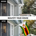 Load image into Gallery viewer, Combo Pack 6 Ft Tangle Free Aluminum Spinning Flagpole White and Zimbabwe Flag