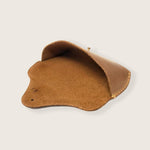Load image into Gallery viewer, Genuine Leather Eyeglasses &amp; Sunglasses Case with Button Closure Light Brown