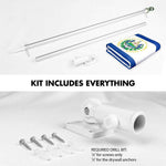 Load image into Gallery viewer, G128 Combo Pack: 6 Ft Tangle Free Spinning Flagpole (Silver) &amp; El Salvador Flag 3x5 Ft Printed 150D Polyester, Brass Grommets (Flag Included) Aluminum Flag Pole
