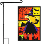 Load image into Gallery viewer, G128 Combo Pack: Garden Flag Stand Black 36x16 Inch &amp; Garden Flag Witch Bats Spiders 12x18 Inch