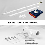 Load image into Gallery viewer, G128 Combo Pack: 6 Ft Tangle Free Aluminum Spinning Flagpole (White) &amp; Mississippi 2020 MS State Flag 3x5 Ft, ToughWeave Series Embroidered 300D Polyester  Pole with Flag Included