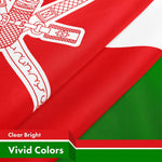Load image into Gallery viewer, G128 5 Pack: Oman Omani Flag  3x5 Ft  LiteWeave Pro Series Printed 150D Polyester  Country Flag, Indoor/Outdoor, Vibrant Colors, Brass Grommets, Thicker and More Durable Than 100D 75D Polyester