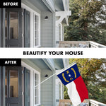 Load image into Gallery viewer, G128 Combo Pack: 5 Ft Tangle Free Spinning Flagpole (White) &amp; North Carolina Flag 2.5x4 Ft Embroidered 220GSM Spun Polyester, Brass Grommets (Flag Included) Aluminum Flag Pole
