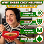 Load image into Gallery viewer, 2 Pcs Red Microwave Bowl Holder (7.5 ×7.5 ) – Microwave Bowl Cozy with Durable Heat Resistant Fabric for Hot Dishes – Effortless Secure Serving of Hot Food Bowls Cups &amp; Saucers