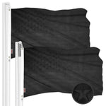 Load image into Gallery viewer, G128 2 Pack: All Black American USA US Flag 3x5 ft Embroidered Stars Sewn Stripes Brass Grommets