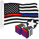 Load image into Gallery viewer, Thin Blue &amp; Red Line State Flag 3x5 Ft 10Pack Embroidered Polyester By G128