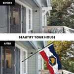 Load image into Gallery viewer, G128 Combo Pack: 6 Ft Tangle Free Aluminum Spinning Flagpole (Black) &amp; Utah 2023 New Version UT State Flag 3x5 Ft, LiteWeave Pro Series Printed 150D Polyester  Pole with Flag Included