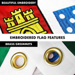 Load image into Gallery viewer, G128 Combo Pack: 6 Ft Tangle Free Aluminum Spinning Flagpole (Black) &amp; Portugal Portuguese Flag 3x5 Ft, Double ToughWeave Series Double Sided Embroidered 210D Polyester  Pole with Flag Included