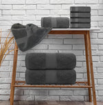 Load image into Gallery viewer, Luxury Dark Gray Bath Towel Set 8 Pcs Combed Cotton 700GSM Hotel Quality