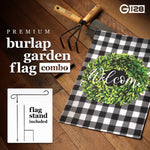 Load image into Gallery viewer, Combo Pack Garden Flag Stand Black 36x16 in Garden Flag 12x18 in Everyday