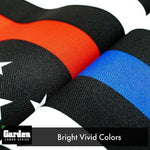 Load image into Gallery viewer, Combo Pack: Garden Flag Stand Black 36x16 Inch &amp; Garden Flag Thin Blue and Red Line 12x18 Inch