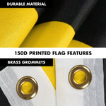 Load image into Gallery viewer, G128 Combo Pack: Flag Pole 6 FT Black Tangle Free &amp; Thin Yellow Line Flag 3x5 FT Brass Grommets Printed Polyester (Flag Included) Aluminum Flag Pole