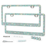 Load image into Gallery viewer, 2 Pack Bling License Plate Frames for Women Sparkling Rhinestone License Plate Frame 12.16x6.18 inch with Screws Caps for Easy Installation Cute Bling Car Accessories for Women