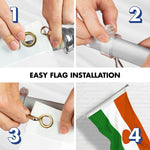 Load image into Gallery viewer, G128 Combo Pack: 6 Ft Tangle Free Aluminum Spinning Flagpole (Silver) &amp; Niger Nigerien Flag  3x5 Ft LiteWeave Pro Series Printed 150D Polyester  Pole with Flag Included