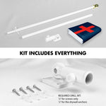 Load image into Gallery viewer, G128 Combo Pack: 6 Ft Tangle Free Aluminum Spinning Flagpole (White) &amp; Christian Flag 3x5 Ft, LiteWeave Pro Series Printed 150D Polyester, 4 Corner Brass Grommets  Pole with Flag Included