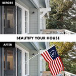 Load image into Gallery viewer, G128 Combo Pack: 6 Ft Tangle Free Aluminum Spinning Flagpole (White) &amp; American USA Yacht Ensign Flag 3x5 Ft, LiteWeave Pro Series Printed 150D Polyester  Pole with Flag Included