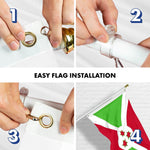 Load image into Gallery viewer, G128 Combo Pack: 6 Ft Tangle Free Aluminum Spinning Flagpole (White) &amp; Burundi Umurundi Flag 3x5 Ft, LiteWeave Pro Series Printed 150D Polyester  Pole with Flag Included