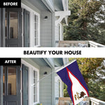 Load image into Gallery viewer, G128 Combo Pack: 6 Ft Tangle Free Spinning Flagpole (Silver) &amp; American Samoa Flag 3x5 Ft Printed 150D Polyester, Brass Grommets (Flag Included) Aluminum Flag Pole