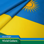Load image into Gallery viewer, G128 2 Pack: Rwanda Rwandan Flag  3x5 Ft  LiteWeave Pro Series Printed 150D Polyester  Country Flag, Indoor/Outdoor, Vibrant Colors, Brass Grommets, Thicker and More Durable Than 100D 75D Polyester