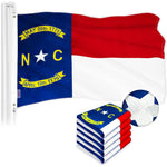 Load image into Gallery viewer, G128 5 Pack: North Carolina State Flag  1x1.5 Ft  ToughWeave Series Embroidered 300D Polyester  Embroidered Design, Indoor/Outdoor, Brass Grommets
