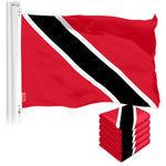 Load image into Gallery viewer, G128 5 Pack: Trinidad and Tobago Flag  3x5 Ft  LiteWeave Pro Series Printed 150D Polyester  Country Flag, Indoor/Outdoor, Vibrant Colors, Brass Grommets, Thicker and More Durable Than 100D 75D Polyester