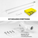Load image into Gallery viewer, G128 Combo Pack: 6 Ft Tangle Free Aluminum Spinning Flagpole (Silver) &amp; Gadsden Don't Tread On Me Flag 3x5 Ft, LiteWeave Pro Printed 150D Polyester, 4 Corner Brass Grommets  Pole with Flag Included
