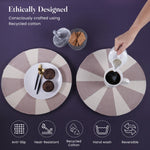 Load image into Gallery viewer, The Fine Living Co. Pinwheel Printed Cotton Braided Placemats (Set of 6 13.5 Inches) Washable Anti Slip Heat Resistant Mats Boho Woven Round Table Mats for House Decor Kitchen and Dining