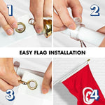 Load image into Gallery viewer, Combo Pack: 6 Feet Tangle Free Spinning Flagpole (White) Tunisia Tunisian Flag 3x5 ft Printed 150D Brass Grommets (Flag Included) Aluminum Flag Pole