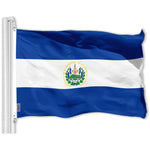 Load image into Gallery viewer, G128 Combo Pack: American USA Flag 3x5 Ft &amp; El Salvador Flag 3x5 Ft, Both Printed 150D Polyester, Indoor/Outdoor, Brass Grommets