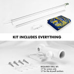Load image into Gallery viewer, G128 Combo Pack: 6 Ft Tangle Free Spinning Flagpole (Silver) &amp; Nebraska Flag 3x5 Ft Printed 150D Polyester, Brass Grommets (Flag Included) Aluminum Flag Pole