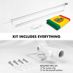 Load image into Gallery viewer, G128 Combo Pack: 6 Ft Tangle Free Aluminum Spinning Flagpole (Silver) &amp; Bolivia Flag 3x5 Ft, Double ToughWeave Series Double Sided Embroidered 210D Polyester  Pole with Flag Included