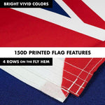 Load image into Gallery viewer, G128 Combo Pack: 6 Feet Tangle Free Spinning Flagpole (Black) UK United Kingdom Flag 3x5 ft Printed 150D Brass Grommets (Flag Included) Aluminum Flag Pole