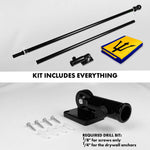 Load image into Gallery viewer, G128 Combo Pack: 6 Ft Tangle Free Aluminum Spinning Flagpole (Black) &amp; Barbados Barbadian Flag 3x5 Ft, LiteWeave Pro Series Printed 150D Polyester  Pole with Flag Included