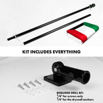 Load image into Gallery viewer, G128 Combo Pack: 6 Ft Tangle Free Aluminum Spinning Flagpole (Black) &amp; Kuwait Kuwaiti Flag 3x5 Ft, LiteWeave Pro Series Printed 150D Polyester  Pole with Flag Included