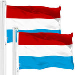 Load image into Gallery viewer, G128 2 Pack: Luxembourg Luxembourgers Flag  3x5 Ft  LiteWeave Pro Series Printed 150D Polyester  Country Flag, Vibrant Colors, Brass Grommets, Thicker and More Durable Than 100D 75D Polyester