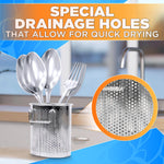 Load image into Gallery viewer, Perforated Stainless Steel Chopstick Holder – Drying Basket for Chopsticks &amp; Utensils Compact Oval Design with Hook for Kitchen Organization Easy Storage and Utensil Drying Sturdy &amp; Dishwasher Safe