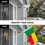 Load image into Gallery viewer, G128 Combo Pack: 6 Ft Tangle Free Aluminum Spinning Flagpole (White) &amp; Benin Beninese Flag 3x5 Ft, LiteWeave Pro Series Printed 150D Polyester  Pole with Flag Included