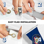 Load image into Gallery viewer, G128 Combo Pack: 6 Feet Tangle Free Spinning Flagpole (Silver) Utah UT State Flag 3x5 ft Printed 150D Brass Grommets (Flag Included) Aluminum Flag Pole