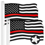Load image into Gallery viewer, Thin Red Line State Flag 3x5 Ft 2Pack Embroidered Polyester By G128